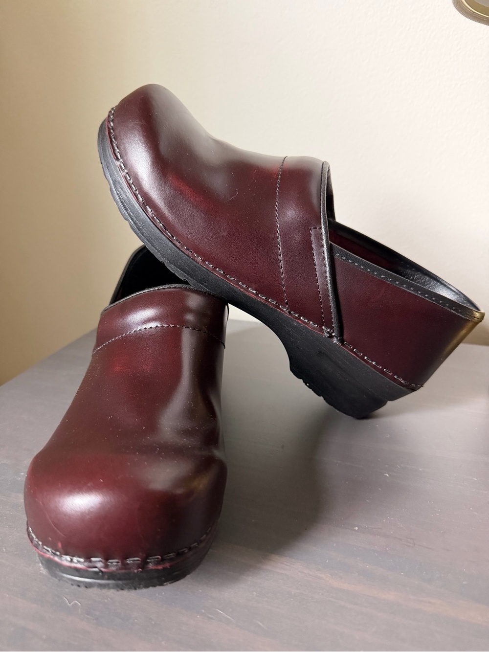 Burgundy Sanita Clogs
